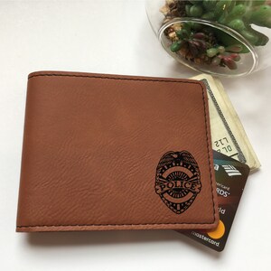 Police Officer Gifts Personalized | Leatherette Wallet, Light Weight.