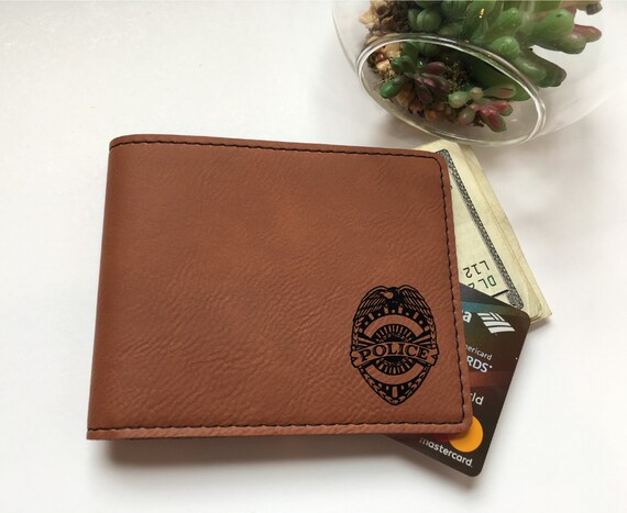 Police Officer Gifts Personalized | Leatherette Wallet, Light Weight.