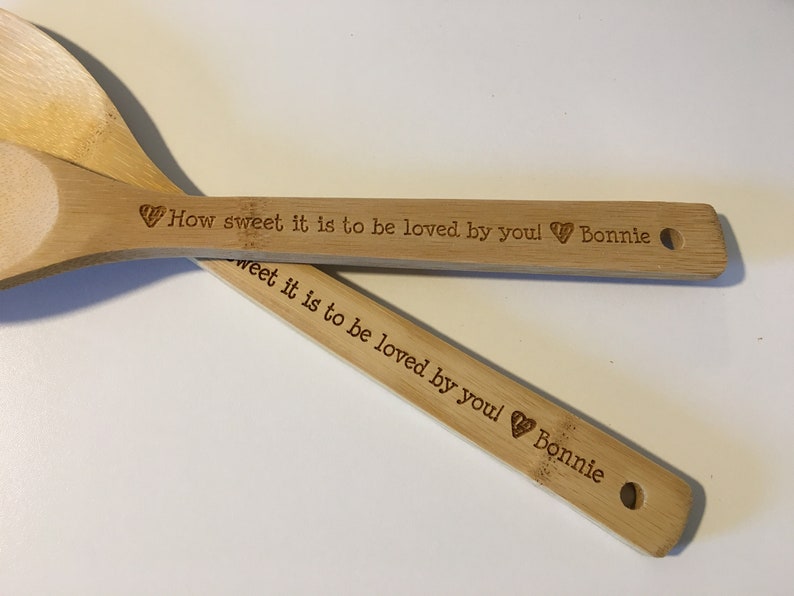 Personalized Kitchen Utensils Wood Engraved Cooking Utensils Etsy