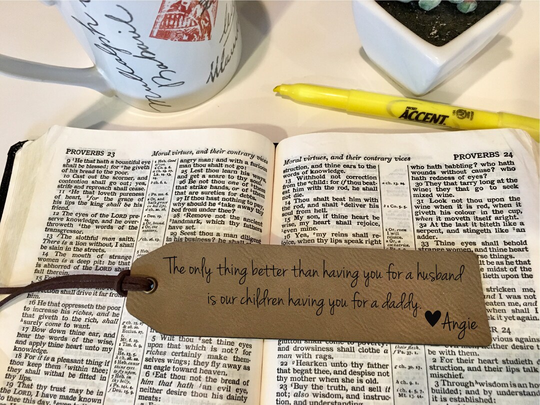 Customizable Bookmark for Men Bookmark for Him Leather Anniversary Gift ...