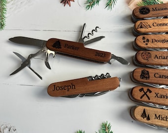 Personalized Wood Pocket Knife | Engraved Multi-Tool Gift