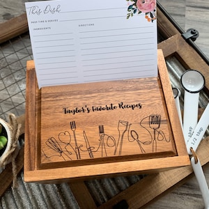 Recipe Box 4x6, Recipe Box Personalized, Recipe box and cards, Recipe box for bridal shower, Bridal shower recipe box, Recipe card holder