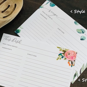 4 x 6 cartes de recettes, recto par image et verso ligné | Tout sur les impressions