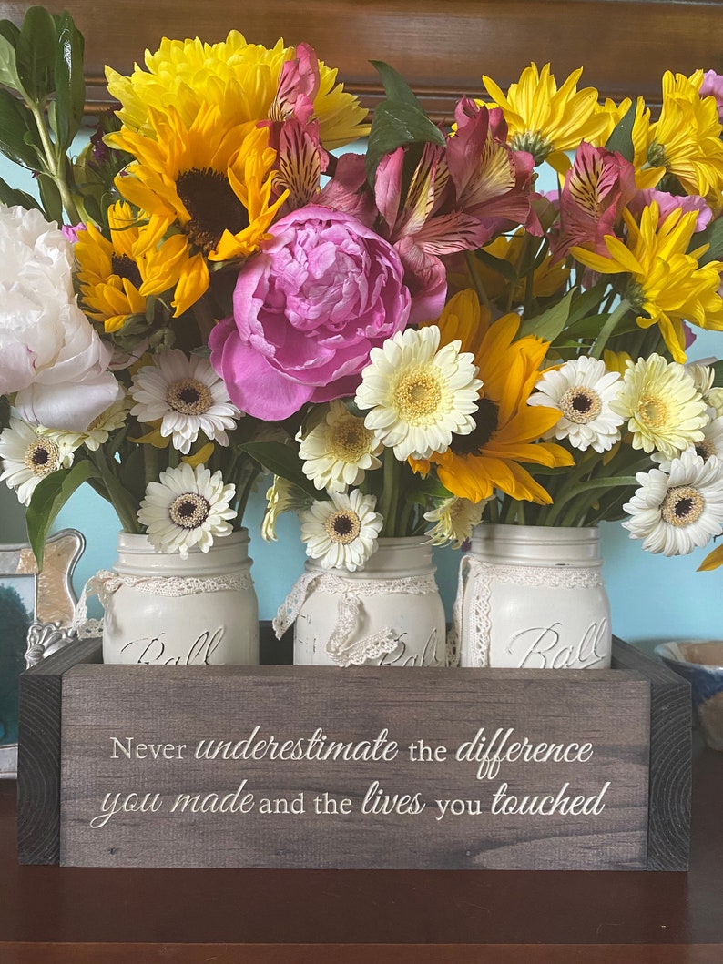 Custom Retirement Gifts | Appreciation Gift for Coworker | Retirement Gift for Women | Flower Box w/ Jars | Trending Now Retirement Gifts image 12