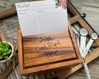 Beautiful Wood Recipe Box | Recipe Box for All Occasions, Holds 4x6 Recipe Cards, Multiple Styles to Choose from @ Allaboutimpressions