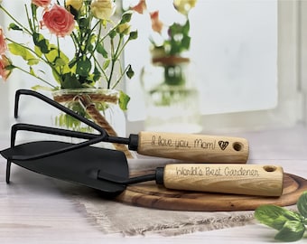 Personalized Garden Tool Set | Engraved Trowel and Cultivator