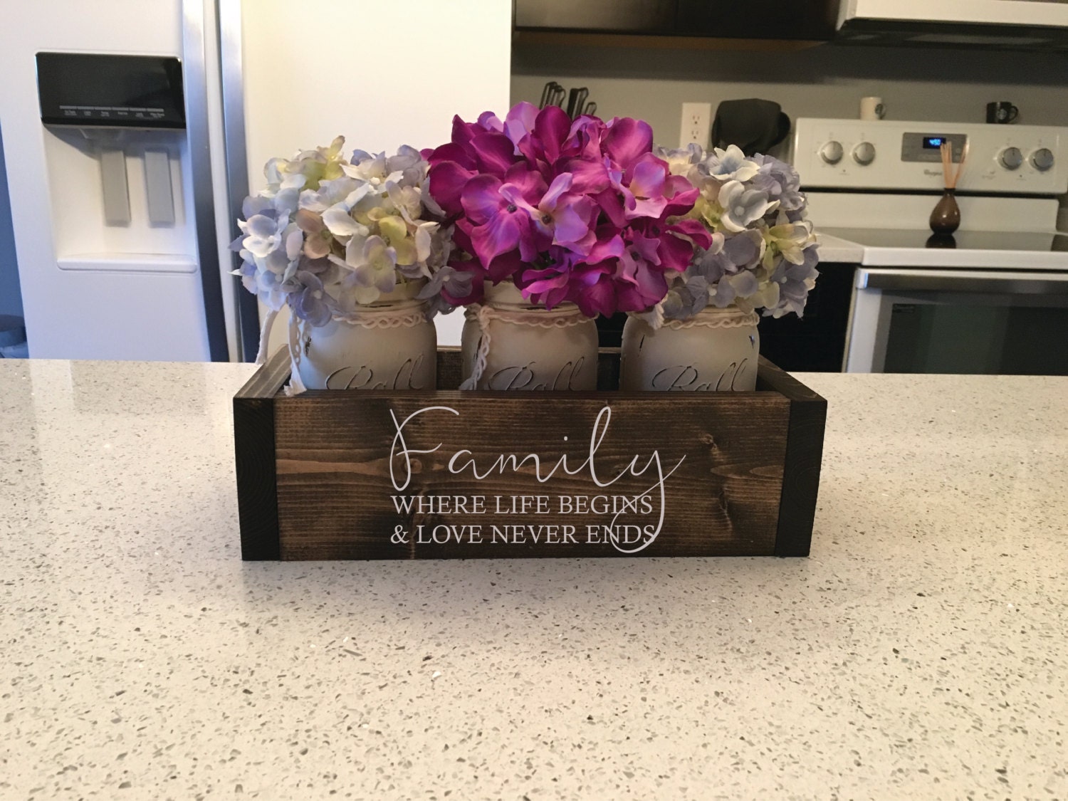 Engraved Rustic Planter Box