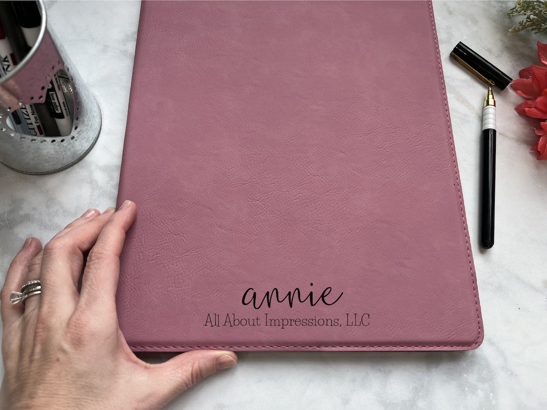 Personalized Padfolios for Women Faux Leather Portfolio Custom Folio