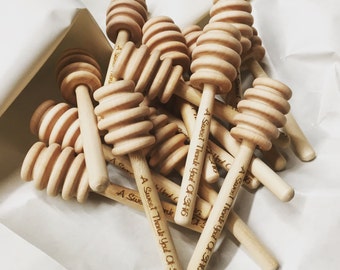 Set of 25 Honey Favors | Bee Favors | Honey Dippers | Wedding Favors | Baby Shower Favors | Honey Sticks | Shower Favors | Baptism Favors