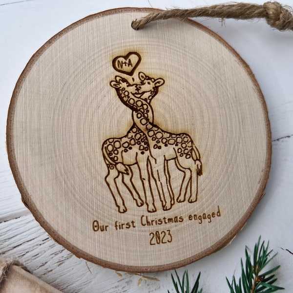 Giraffe Ornament | Giraffe Gift | Love Ornaments | Christmas Ornaments Married | Engagement Ornament | Personalized Ornament Marriage