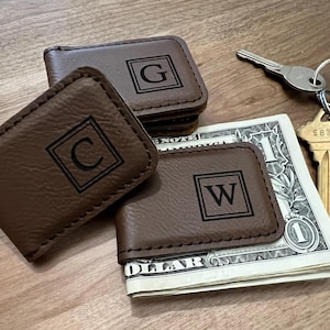 Magnetic Money Clip, Credit Card Clip, Vegan Gift for Him, Personalized Money Clips, Magnetic Card Clip