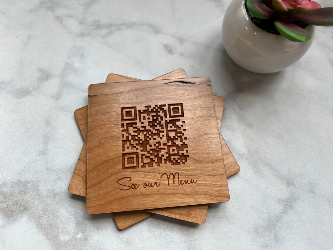 QR Code Coasters Display Your QR Code on Coasters, Sold Individually or