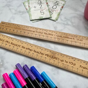 Teacher Gift Personalized | Personalized Gift for Teacher | Teacher Appreciation | 12&quot; Ruler for Teacher, Personalized School Supplies