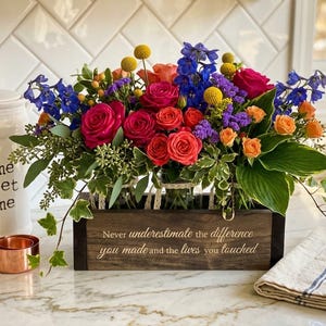 Custom Retirement Gifts | Appreciation Gift for Coworker | Retirement Gift for Women | Flower Box w/ Jars | Trending Now Retirement Gifts image 2