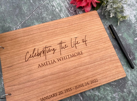 Wooden Funeral Guest Book for Memorial Service Celebration of Life  Decorations