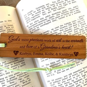 Work of Art BOOKMARK - Personalized Grandma Gift | Gift for Grandma | Mothers Day Gift Grandma| Great Grandma Gift | Gift for Mom