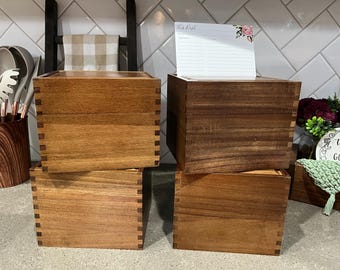 SCRAP Acacia Wood Recipe Box (es) for 4 x 6 Recipe Cards (box only) sold AS IS, scrap pieces.  See listing detail as to why they are scrap.