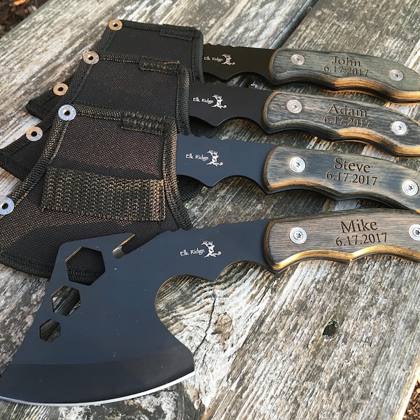 Set of 6 Groomsmen Gift Ideas | Mini Hatchet | Axes and Sheaths | Grooms Party | Best Man or Groomsman Presents | Bespoke Wedding Thank You