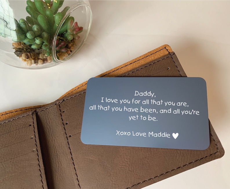 Gift for Boyfriend Wallet Insert Wallet Notecard Etsy