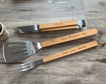 Father's Day Gift, Personalized BBQ Set, Gift for Him, Gift for Dad, Fathers Day Gift, Grill Set, Custom BBQ Set, Husband Gift
