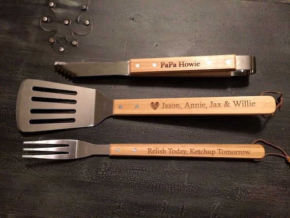 Custom Bbq Set Engraved Grill Set Gift For Men Grilling Etsy