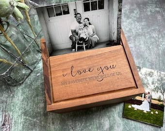 Photo Memory Box for 4x6 Photos, Groom to Bride Gift, Gifts for Bride from Groom, Wedding Gift for Bride from Groom, Wife Wedding Day Gift