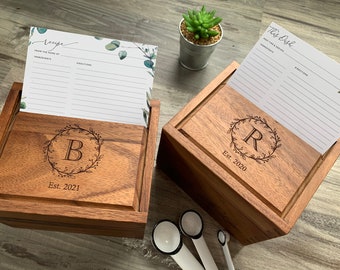 Recipe Box for Bridal Shower, Recipe Box for Wedding Shower - for 4 x 6 recipe cards