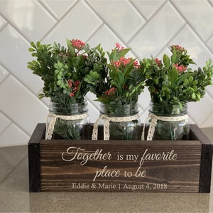 Together Is My Favorite Place To Be | Gift for Wife | 4th Anniversary Flower | 5th Anniversary Wood | Present for Wife