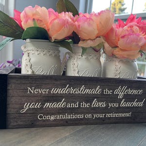 Custom Retirement Gifts | Appreciation Gift for Coworker | Retirement Gift for Women | Flower Box w/ Jars | Trending Now Retirement Gifts image 6