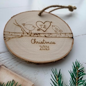 Couples Ornament Couples Christmas Ornament Personalized Ornament for Couples Christmas Ornaments Love Ornament Bird Ornament image 2