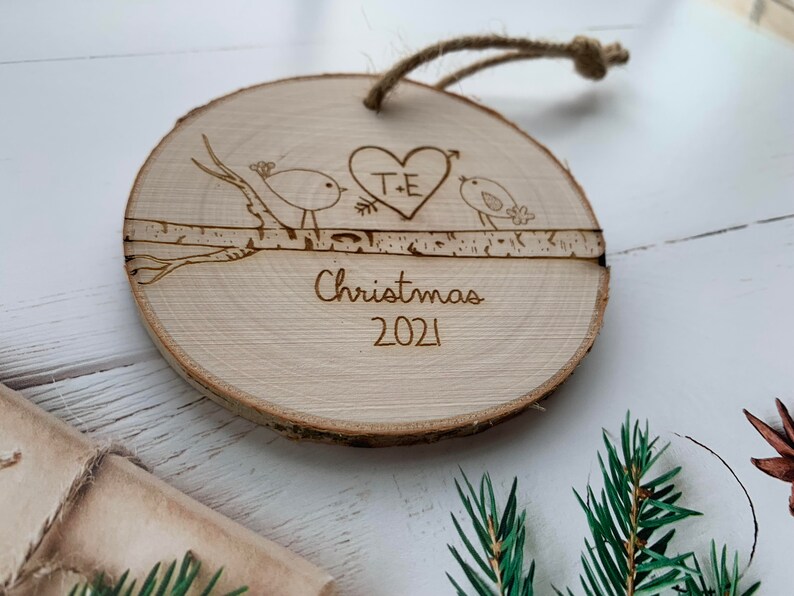 Couples Ornament Couples Christmas Ornament Personalized Ornament for Couples Christmas Ornaments Love Ornament Bird Ornament image 2