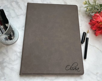 Padfolio with Name | Office Supplies for Women | Interview Notebook | Notepad for Work | Business Gift for Women | Note Taking Folio