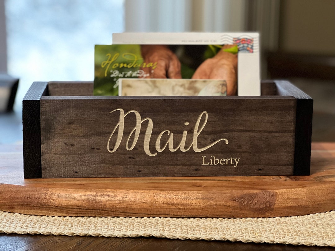 Mail Organizer Mail Holder Rustic Wooden Mail Holder Wood Mail Holder