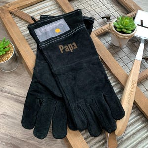 Large Grill Gloves for Men | Best Gift for Men | Personalized Grill Gifts | Leather Grill Gloves, Meat Claws or Spatula, 3rd Anniversary Bild 8