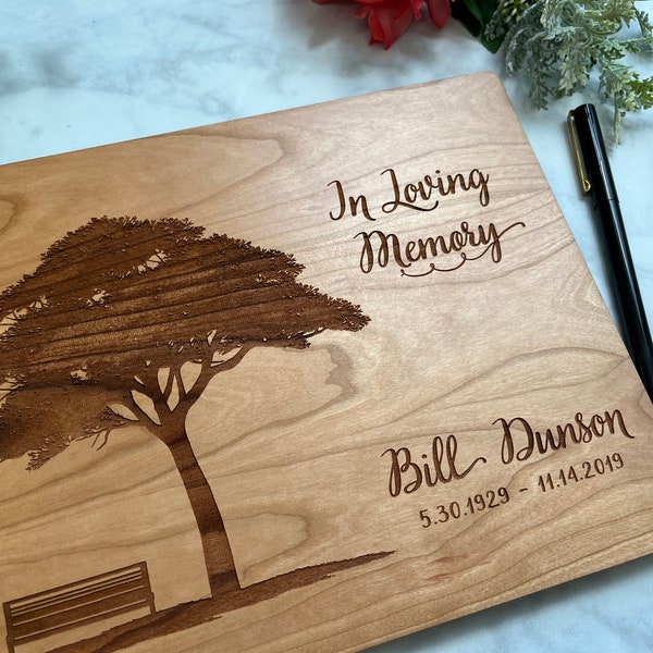Celebration of Life, Memorial Guest Book, In Loving Memory, Funeral Guest Book, Personalized Guest Books - Laser Engraved For You!