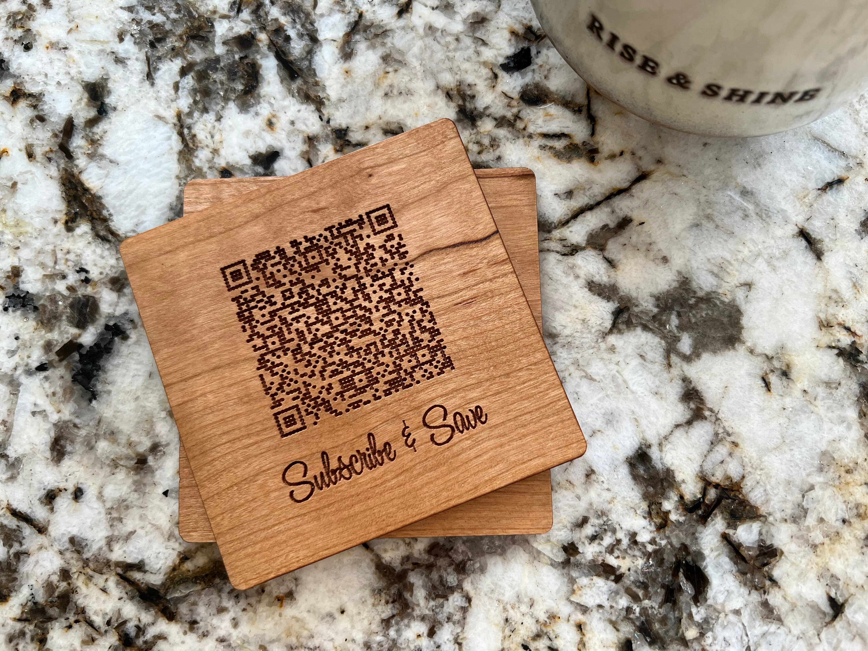 Wooden QR Code Coasters | Coasters With Qr Code | Qr Code Wood