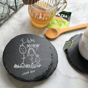 Your Child's drawing gift, COASTERS | Mom gifts from kids | Unique Mothers Day gift | Grandparents Gift | Gift for Grandma | Christmas Gifts