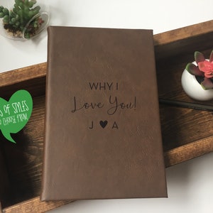 Cadeau de Saint-Valentin personnalisé pour lui | Pourquoi je t'aime | Journal en similicuir | Cadeau parfait pour elle | Cadeaux Saint-Valentin pour elle