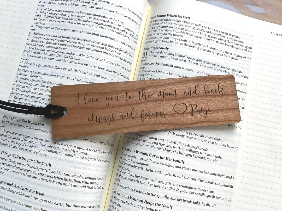 Personalized Wood Bookmark: Laser Engraved Gift for Book Lovers - Etsy