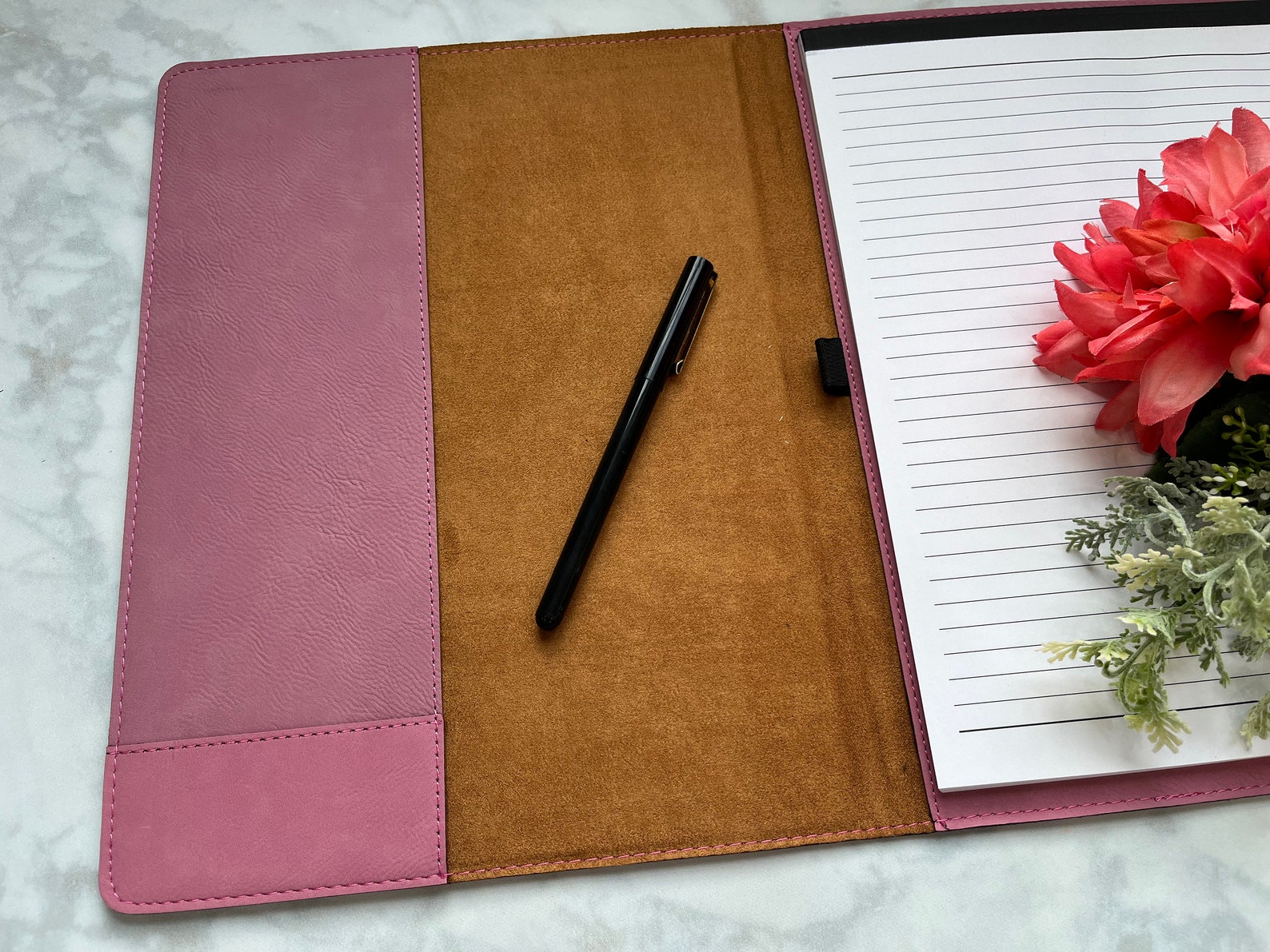 Personalized Padfolios for Women Faux Leather Portfolio Custom Folio