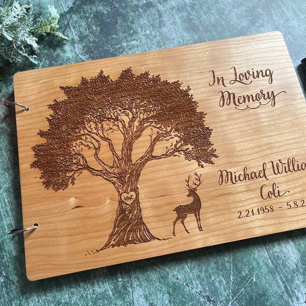 Celebration of Life, Memorial Guest Book, In Loving Memory, Funeral Guest Book, Personalized Guest Book - Personalized & Engraved For You!