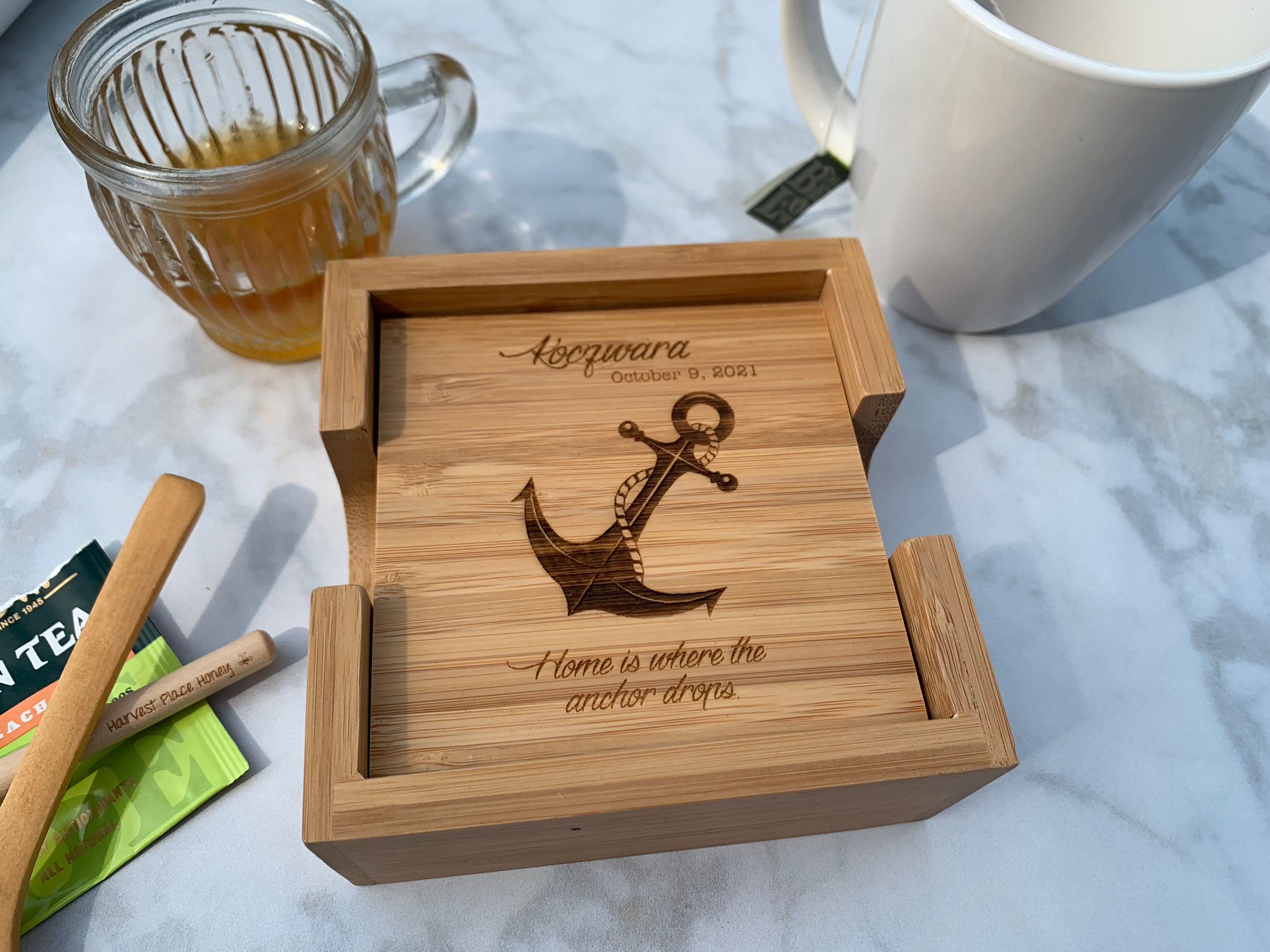 Nautical Coasters Anchor Coasters Anchor Decor Nautical Etsy