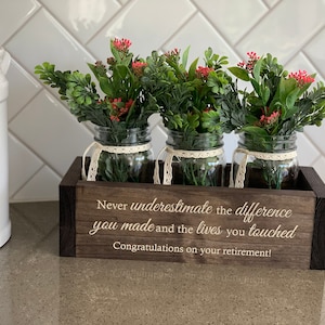 Custom Retirement Gifts | Appreciation Gift for Coworker | Retirement Gift for Women | Flower Box w/ Jars | Trending Now Retirement Gifts image 7