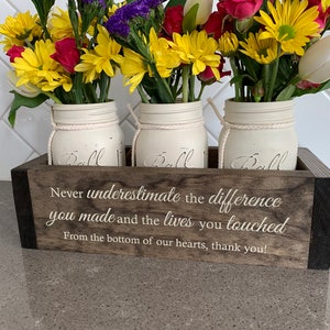 Custom Retirement Gifts Appreciation Gift for Coworker Retirement Gift for Women Flower Box w/ Jars Trending Now Retirement Gifts image 7