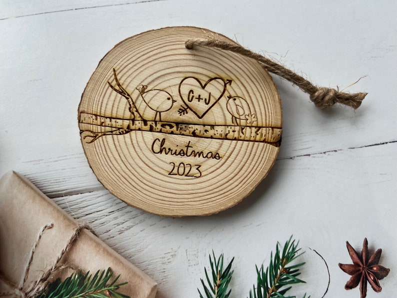 Couples Ornament Couples Christmas Ornament Personalized Ornament for Couples Christmas Ornaments Love Ornament Bird Ornament image 9