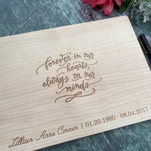 Forever in our hearts Funeral Guest Book | Guestbook for Funeral | Funeral Sign In Book | Custom Memorial Guestbook, Celebration of Life