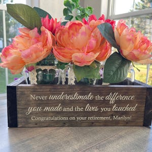 Planter Box | Retirement Gifts for Teachers | Colleague Leaving Gift | Colleague Appreciation | Never Underestimate the Difference You Made