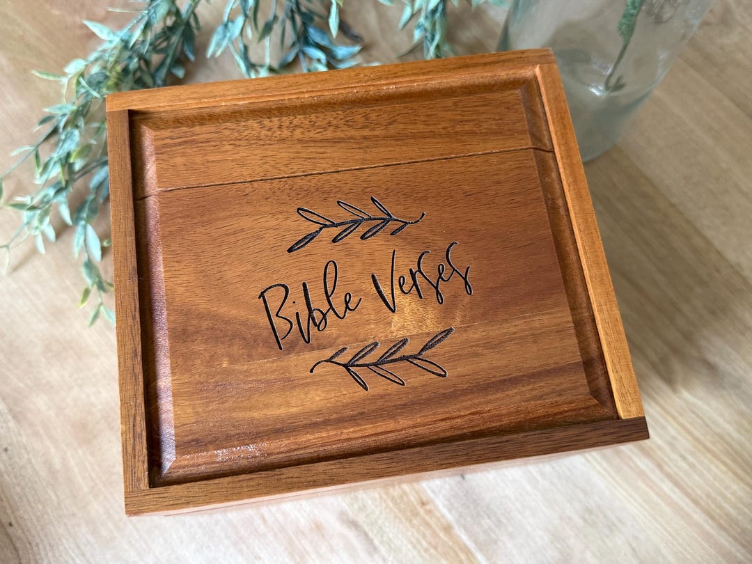 Scripture Memory Container Bible Verses Memory Box: Custom Wood Storage Box, Multi Purpose Wooden ...