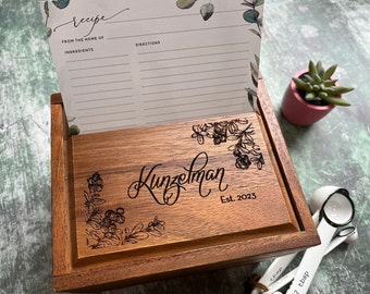 Family Recipes, Wood Recipe Box for All Occasions, Recipe Box for Bride | Multiple Styles to Choose From, See Listing Images