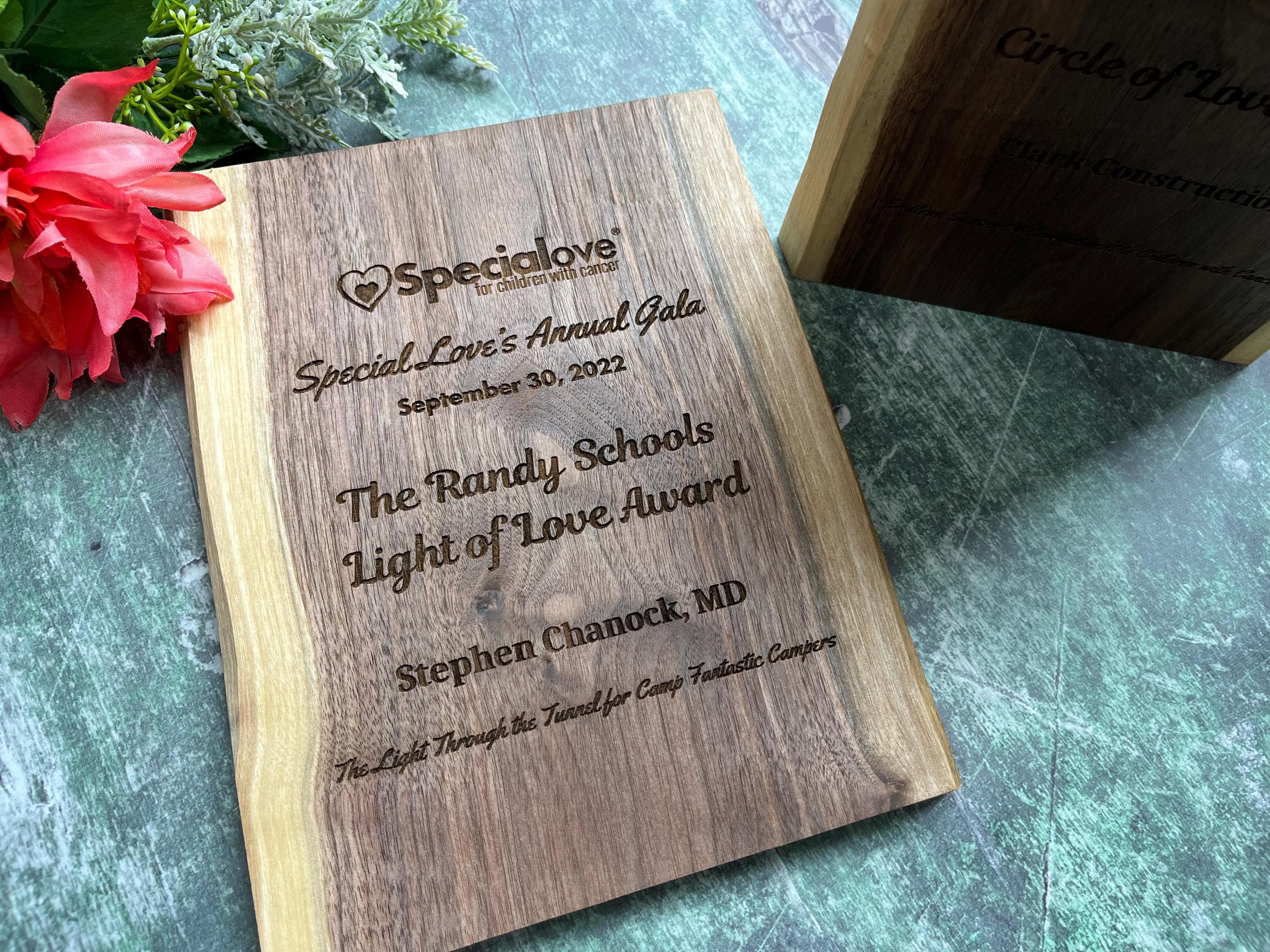 Custom Black Walnut Live Edge Plaque: Custom Plaques, Custom Awards, in ...
